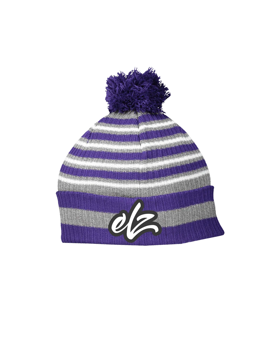 Striped Heather Purple Beanie