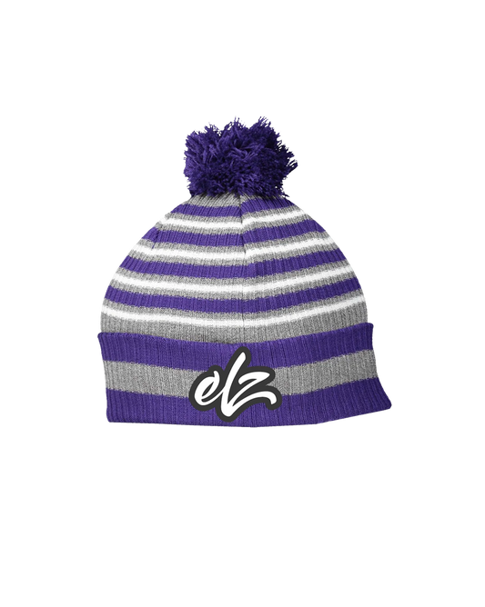 Striped Heather Purple Beanie